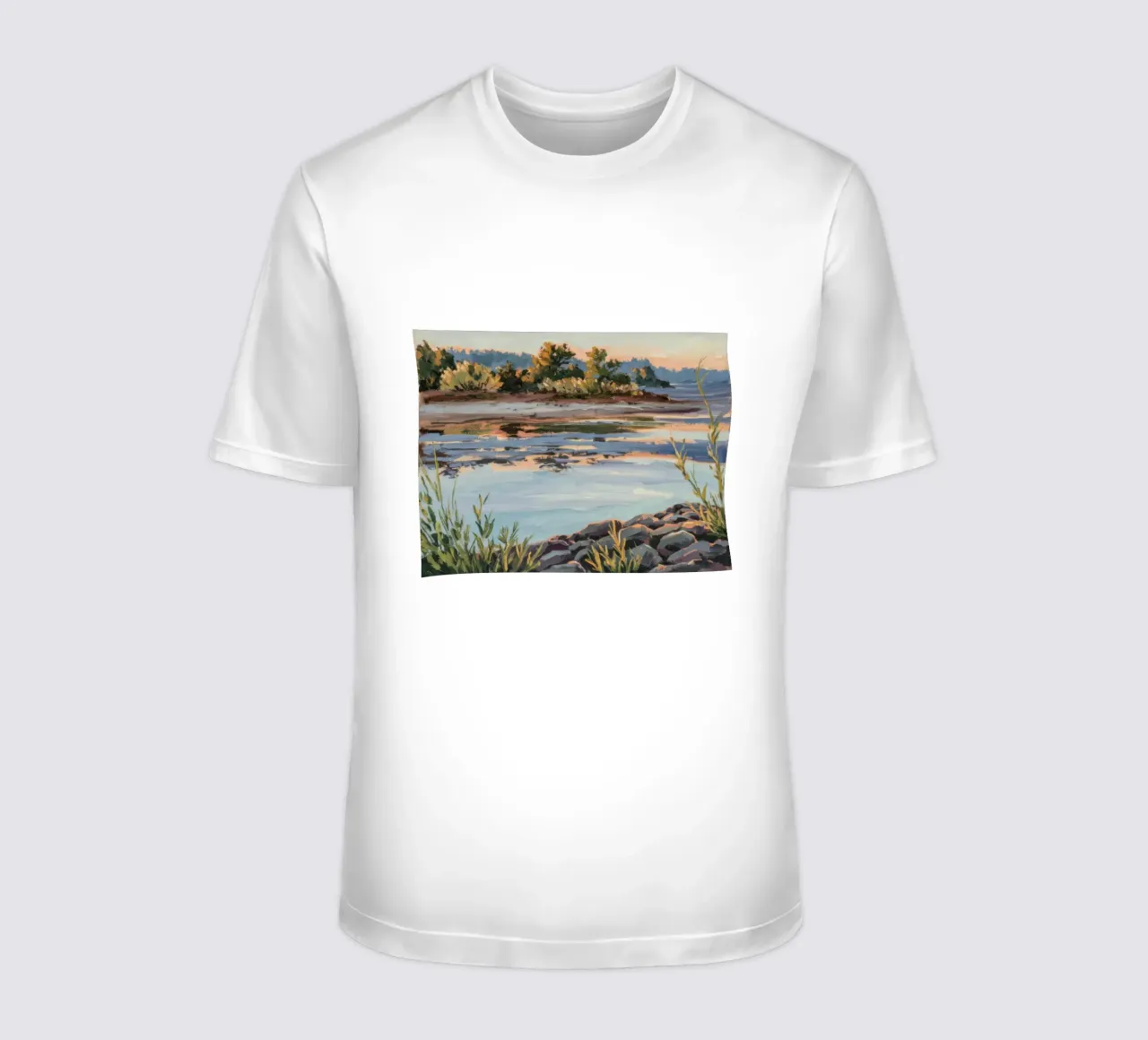 Calma a Stony Shore t-shirt da Obisidian Brush