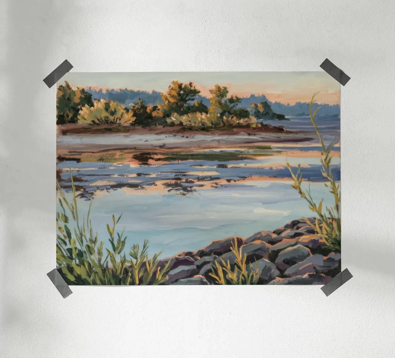 Calma a Stony Shore carta hahnemühle da Obisidian Brush