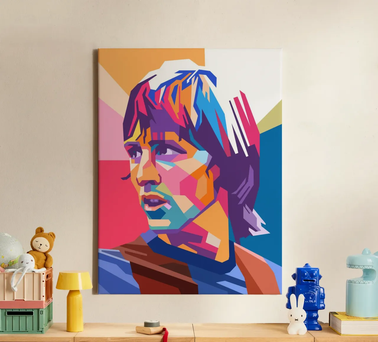 Johan Cruyff, iconico giocatore di calcio tela con Cornice a cassetta da Hantamrata