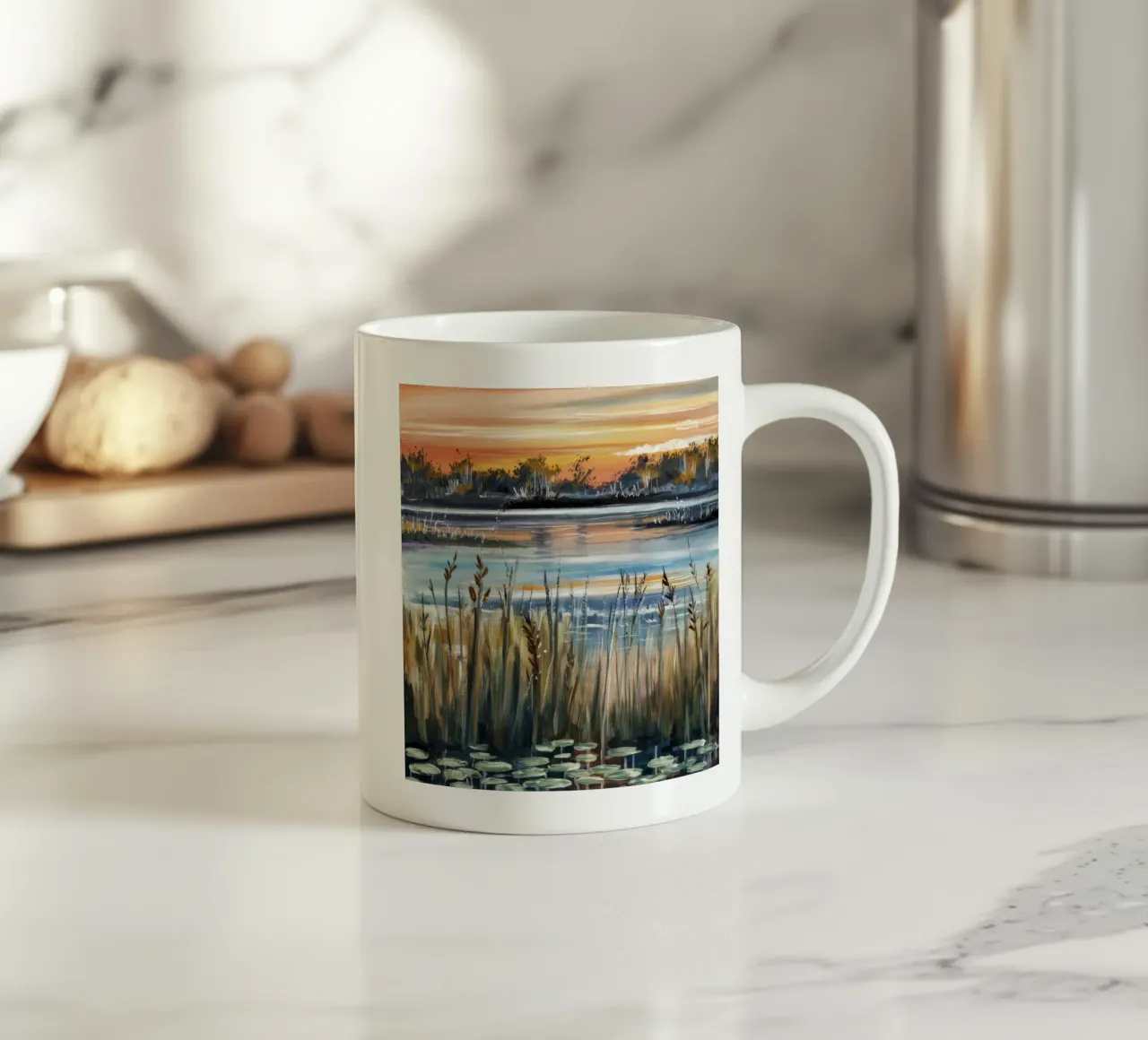 Luce sinfonica ad ancia tazza in ceramica da Obisidian Brush