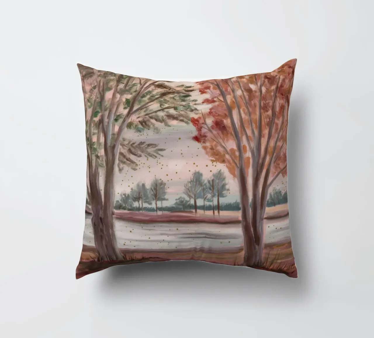 Pioggia d'autunno cuscino da Obisidian Brush