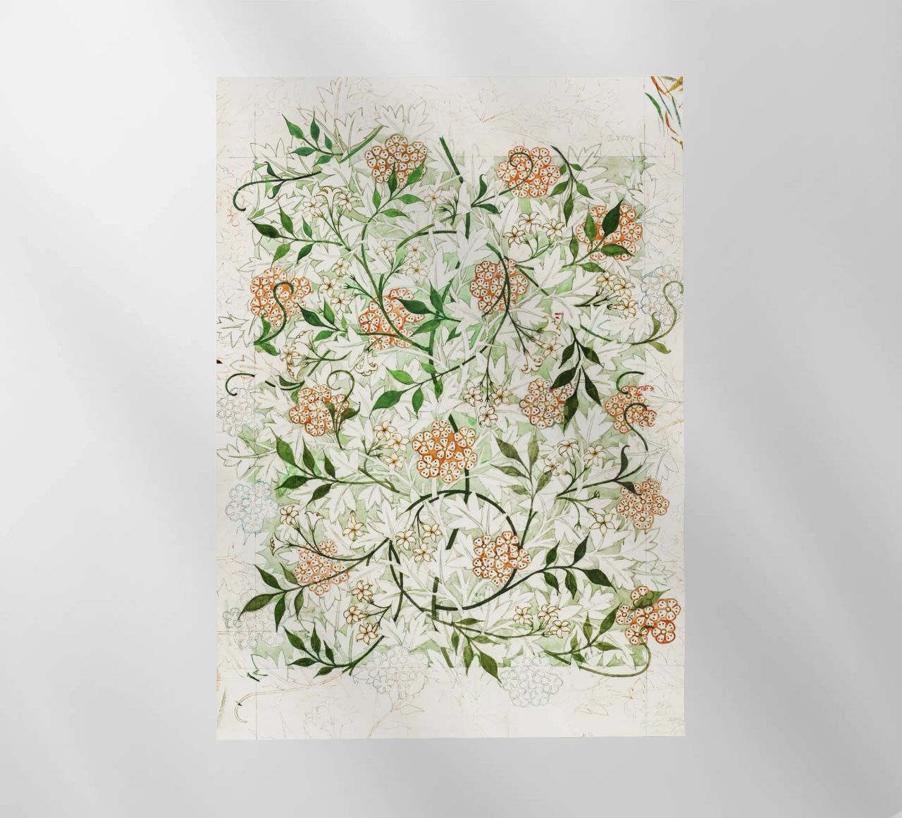 William Morris – Jasmine Pattern (circa late 19th century) pellicola backlit da Venus Art