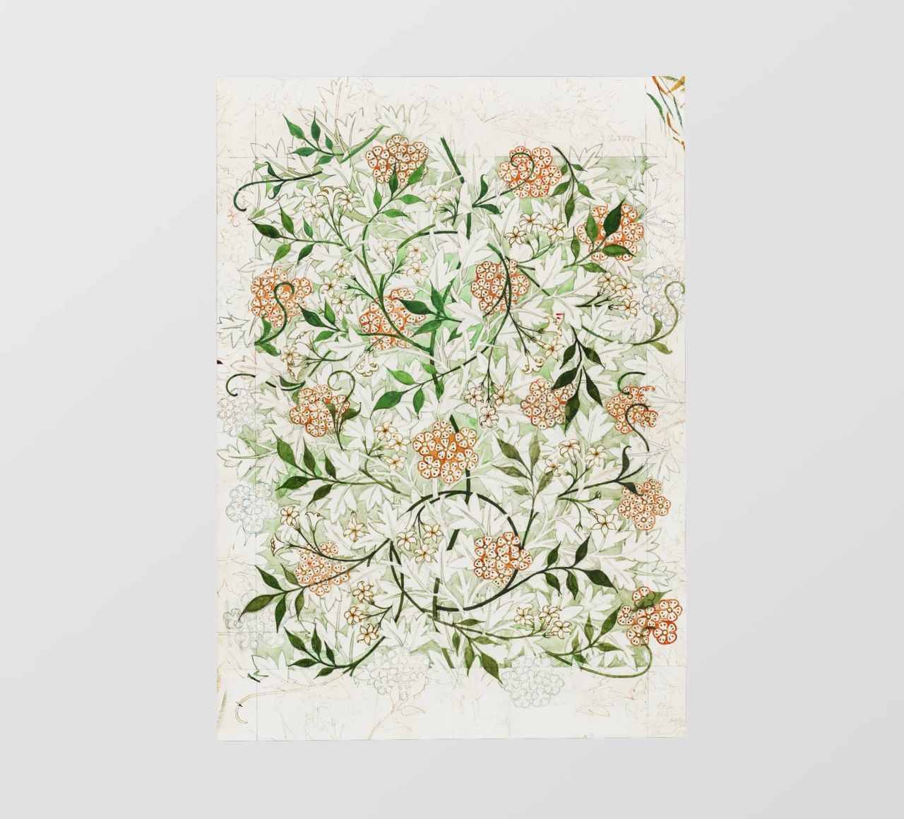 William Morris – Jasmine Pattern (circa late 19th century) pellicola backlit da Venus Art