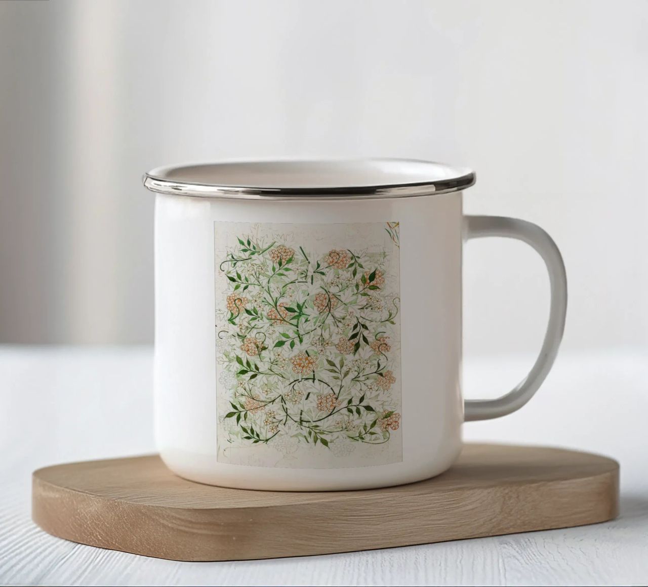 William Morris – Jasmine Pattern (circa late 19th century) tazza in smalto da Venus Art