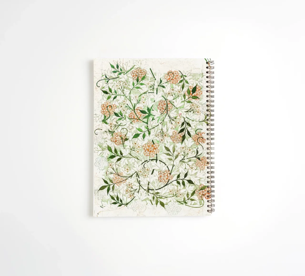 William Morris – Jasmine Pattern (circa late 19th century) spiral notebook by Venus Art