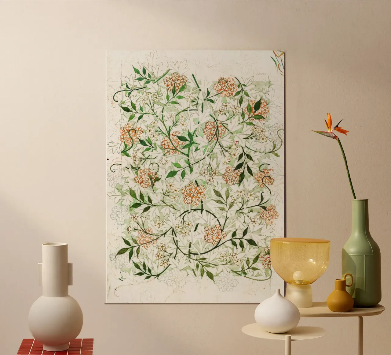 William Morris – Jasmine Pattern (circa late 19th century) alluminio dibond da Venus Art