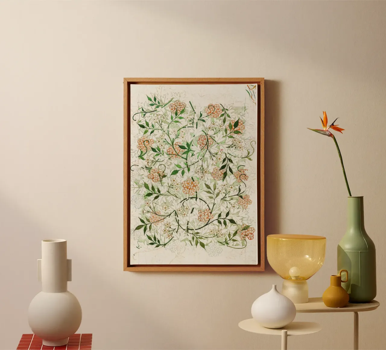 William Morris – Jasmine Pattern (circa late 19th century) Leinwand von Venus Art