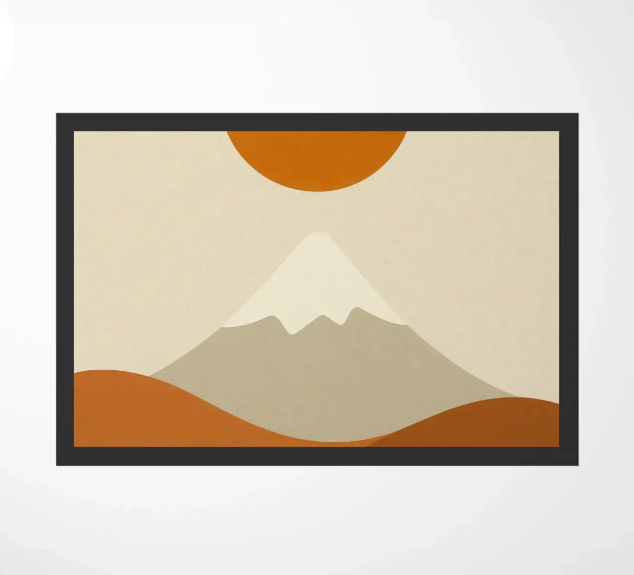 Mount Fuji - Ochre eclipse doormat by Affiches Soleil & Déco Lumineuse – Sunny