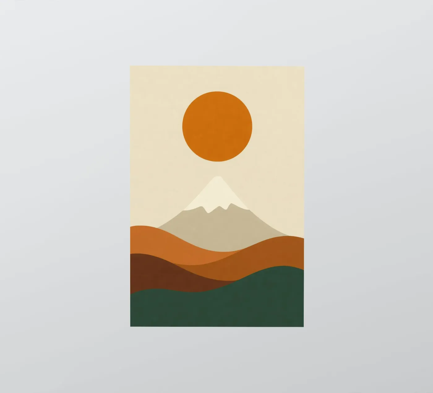 Mount Fuji - Ochre eclipse sticker by Affiches Soleil & Déco Lumineuse – Sunny