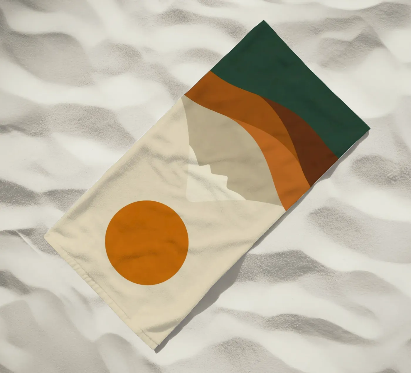 Mount Fuji - Ochre eclipse beach towel by Affiches Soleil & Déco Lumineuse – Sunny