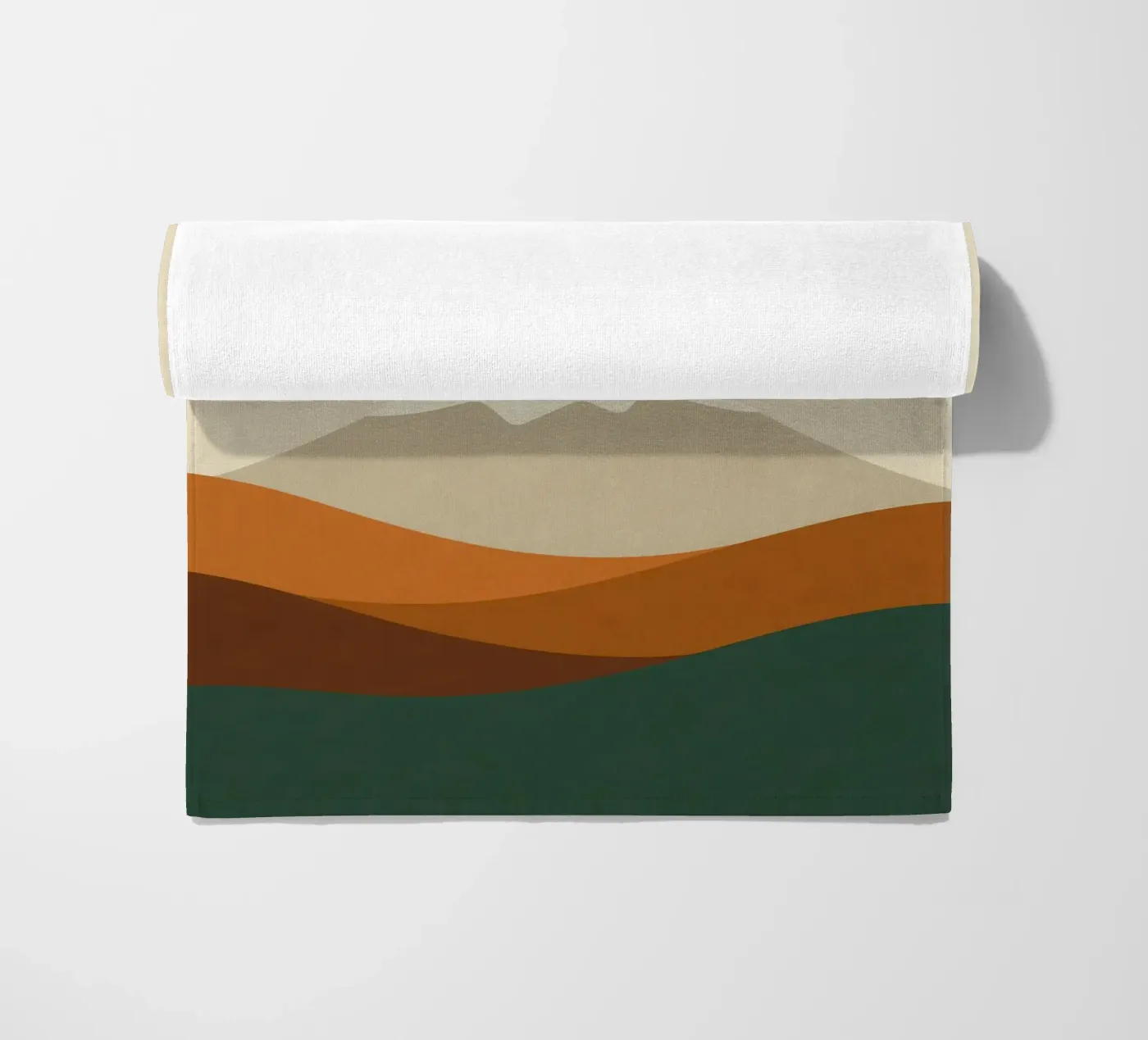 Mount Fuji - Ochre eclipse beach towel by Affiches Soleil & Déco Lumineuse – Sunny