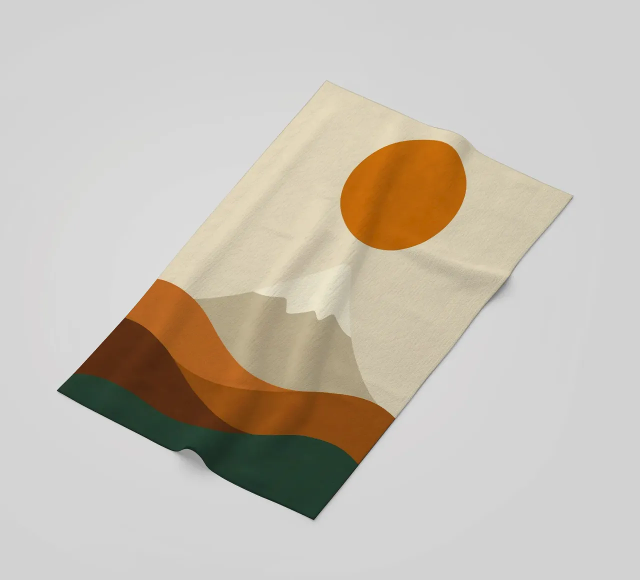 Monte Fuji - Eclissi di ocra telo mare da Affiches Soleil & Déco Lumineuse – Sunny