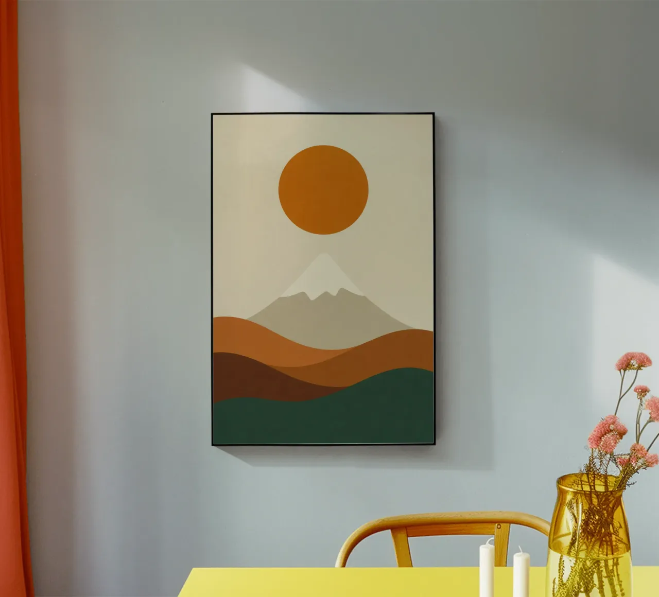 Mount Fuji - Ochre eclipse plexiglass da Affiches Soleil & Déco Lumineuse – Sunny