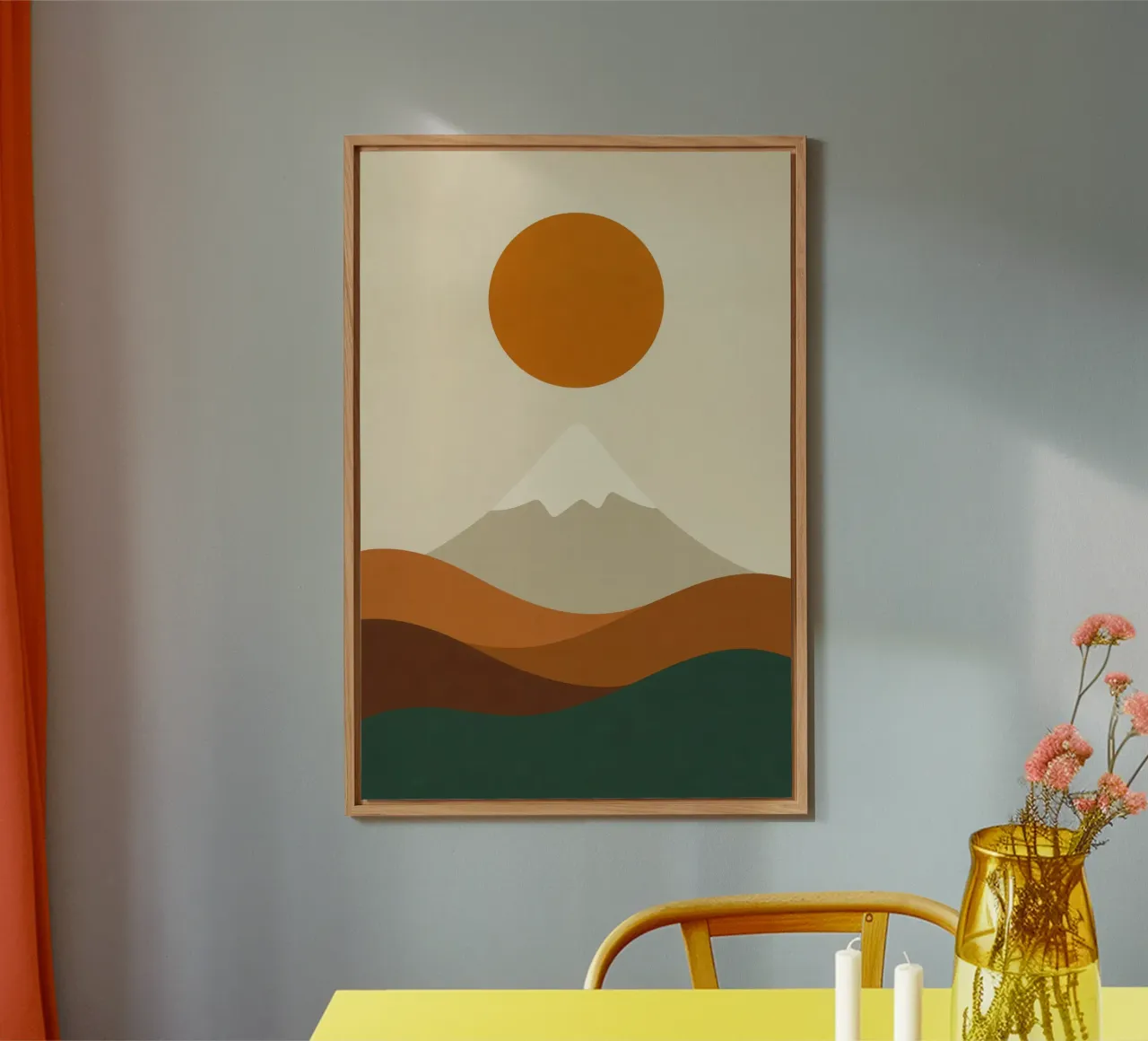 Monte Fuji - Eclissi di ocra alluminio dibond da Affiches Soleil & Déco Lumineuse – Sunny