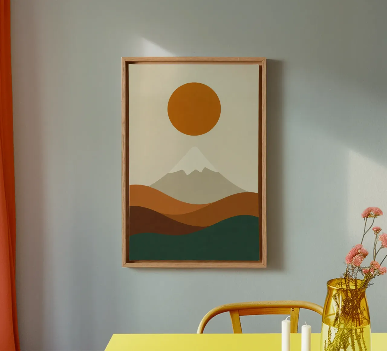 Mount Fuji - Ochre eclipse canvas by Affiches Soleil & Déco Lumineuse – Sunny