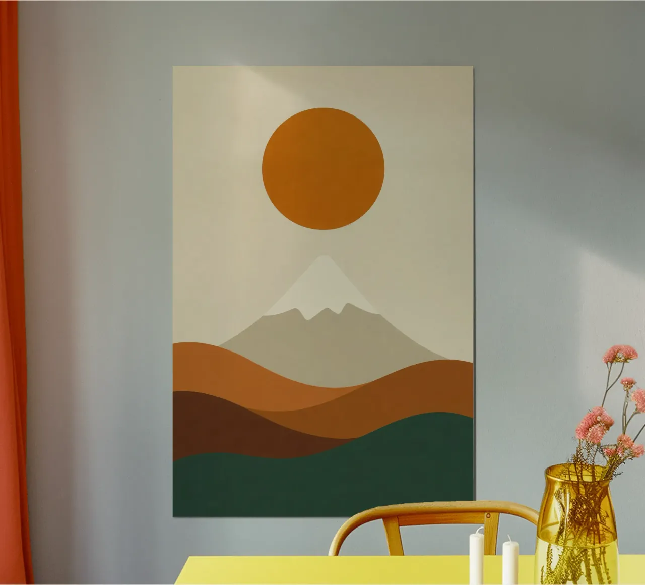 Mount Fuji - Ochre eclipse poster da Affiches Soleil & Déco Lumineuse – Sunny