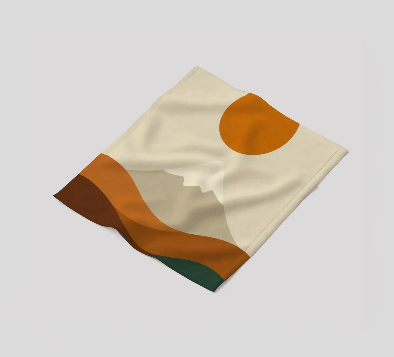 Mount Fuji - Ochre eclipse fleece blanket by Affiches Soleil & Déco Lumineuse – Sunny