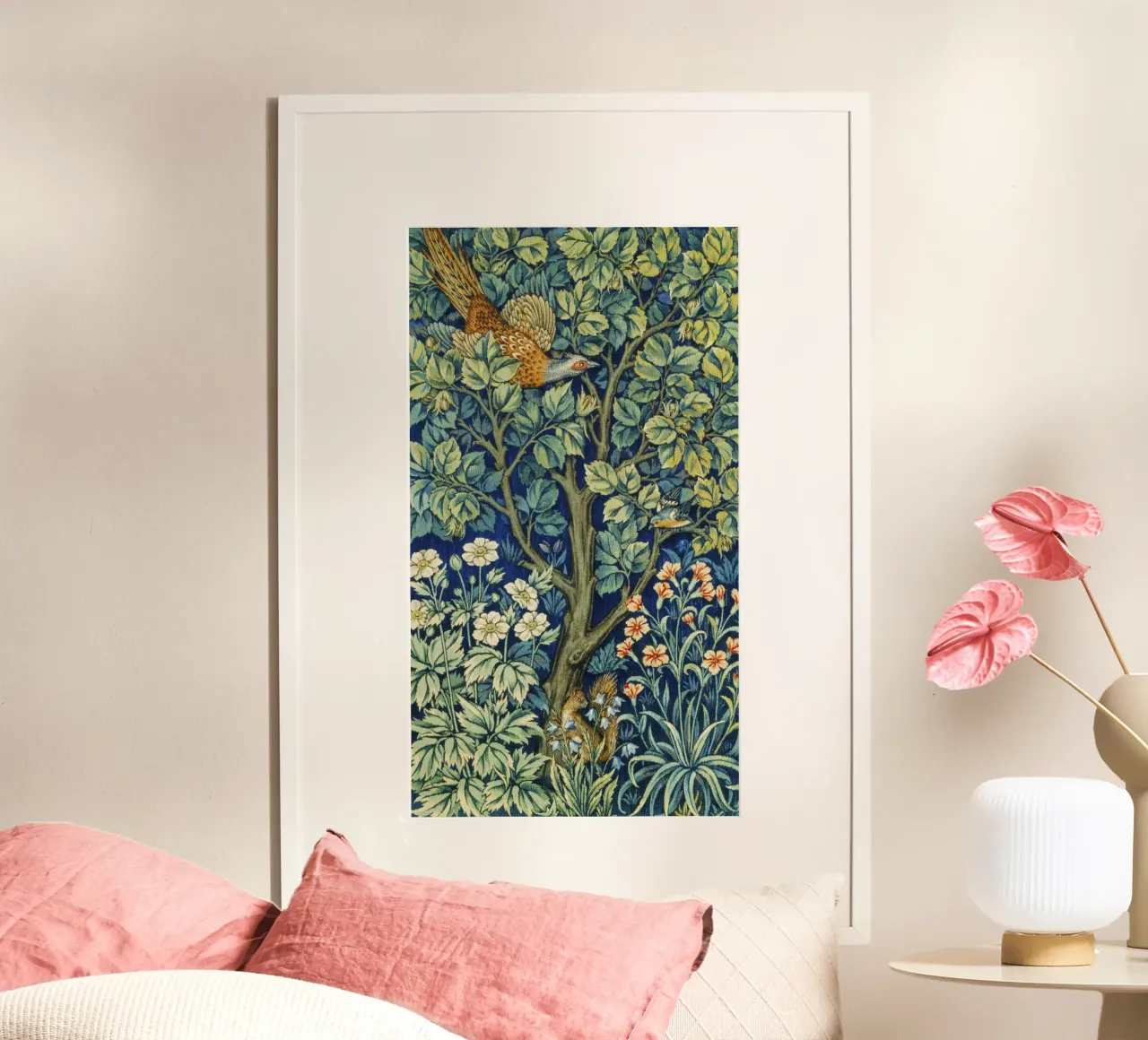 Fagiano (1916) di William Morris e John Henry Dearle poster con telaio in legno da Venus Art