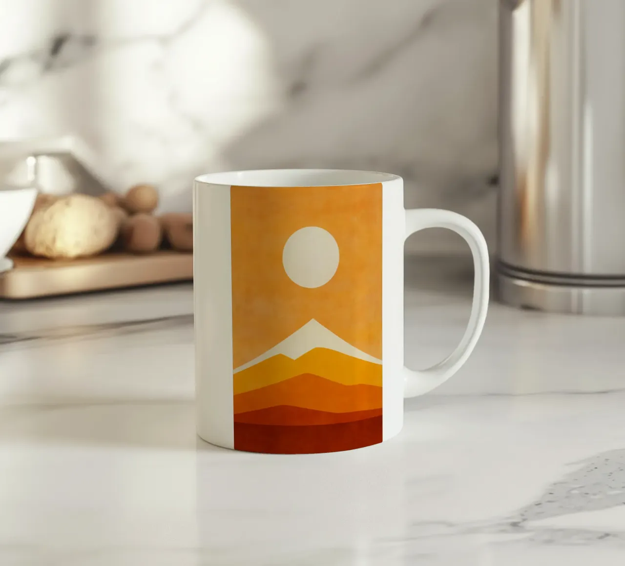 Monte Fuji - Alba radiosa tazza in ceramica da Affiches Soleil & Déco Lumineuse – Sunny
