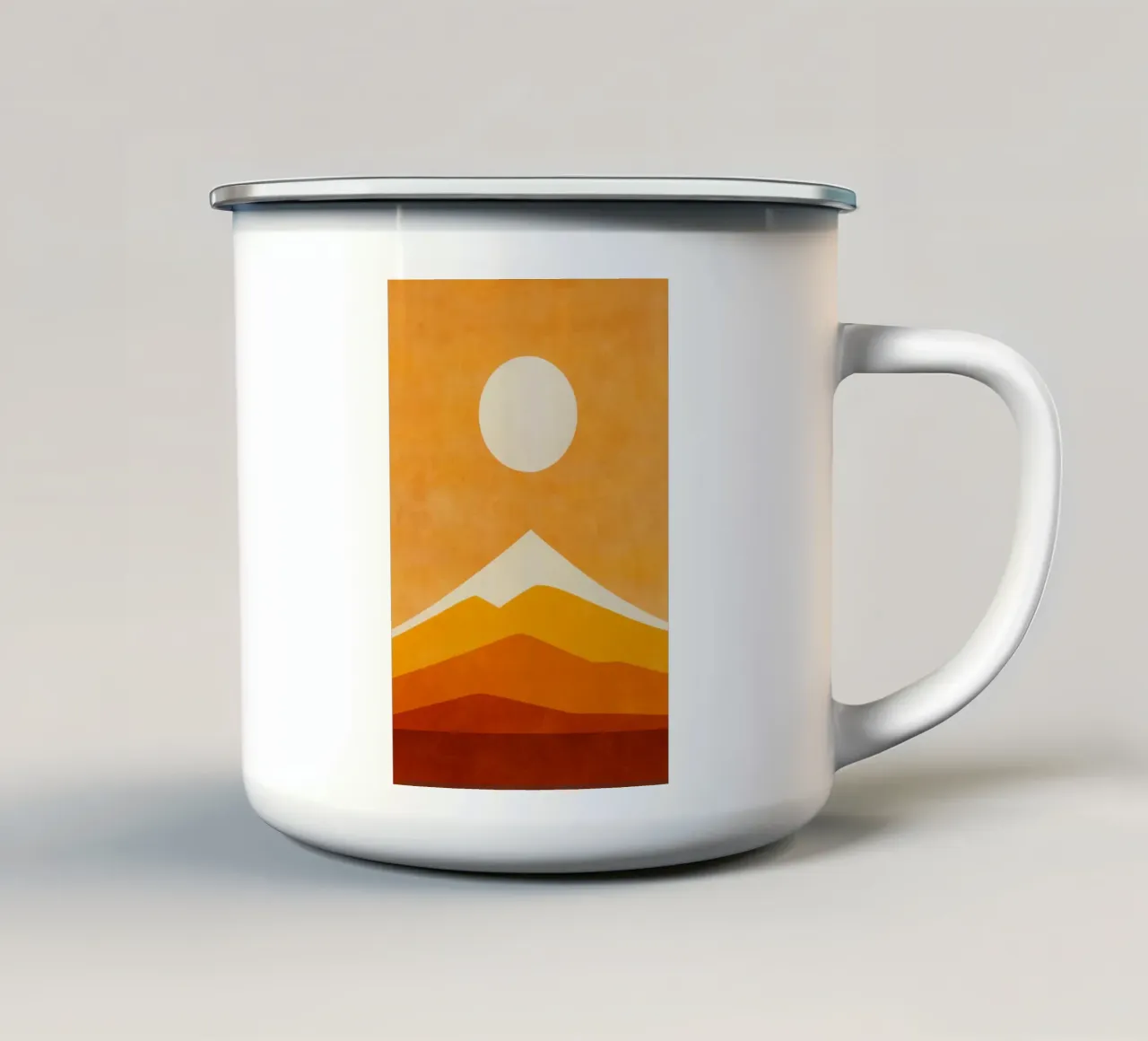 Monte Fuji - Alba radiosa tazza in smalto da Affiches Soleil & Déco Lumineuse – Sunny