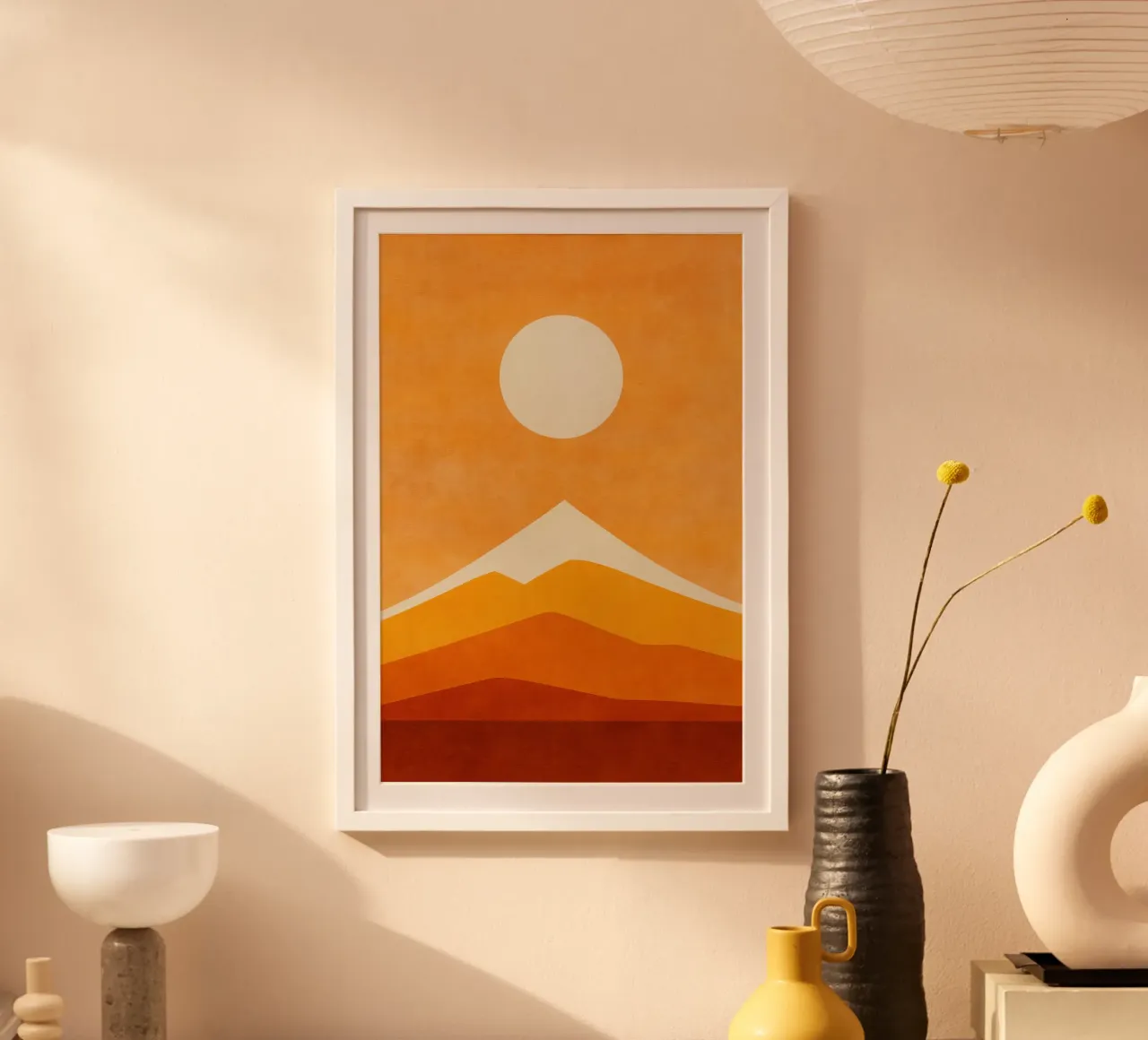 Monte Fuji - Alba radiosa poster con telaio in alluminio da Affiches Soleil & Déco Lumineuse – Sunny