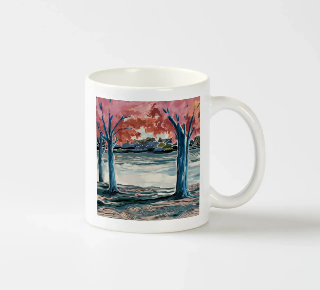 Étreinte de l'arbre bleu mug en céramique de Obisidian Brush