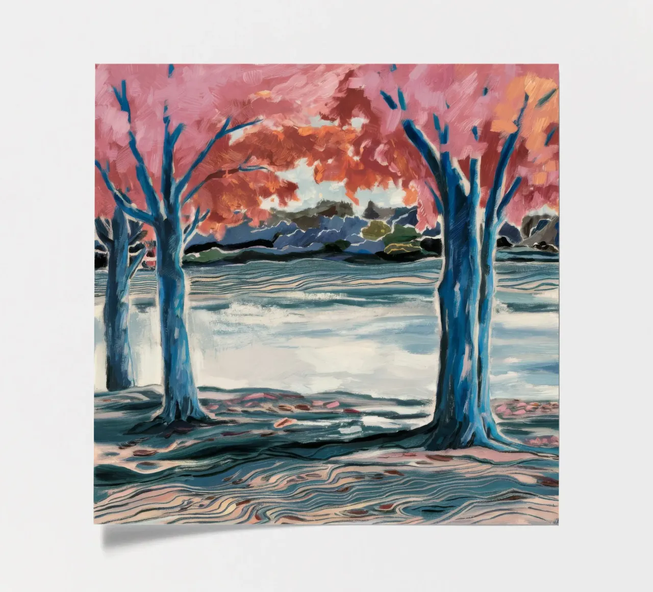 Blue Tree Embrace sticker sheet by Obisidian Brush