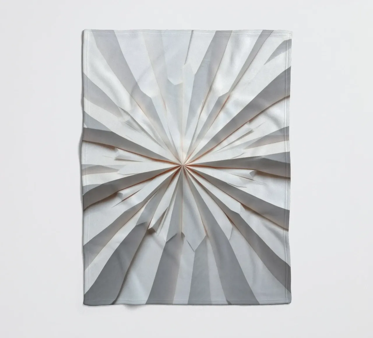 wit papieren ontwerp dat uitstraalt vanuit het midden fleecedeken van DesignDoodle