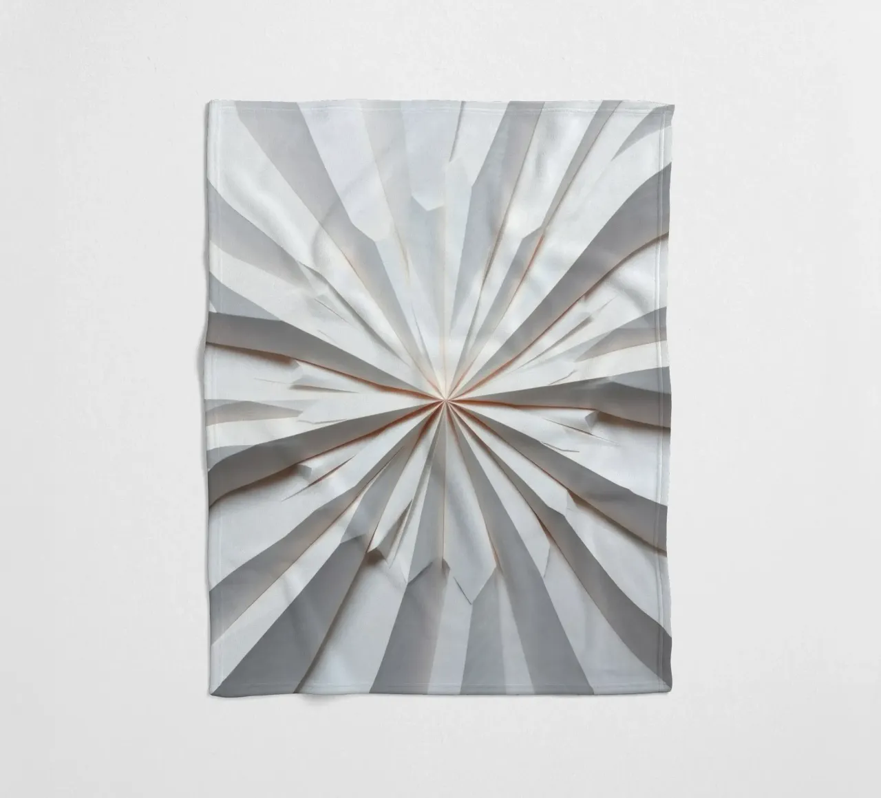 wit papieren ontwerp dat uitstraalt vanuit het midden fleecedeken van DesignDoodle