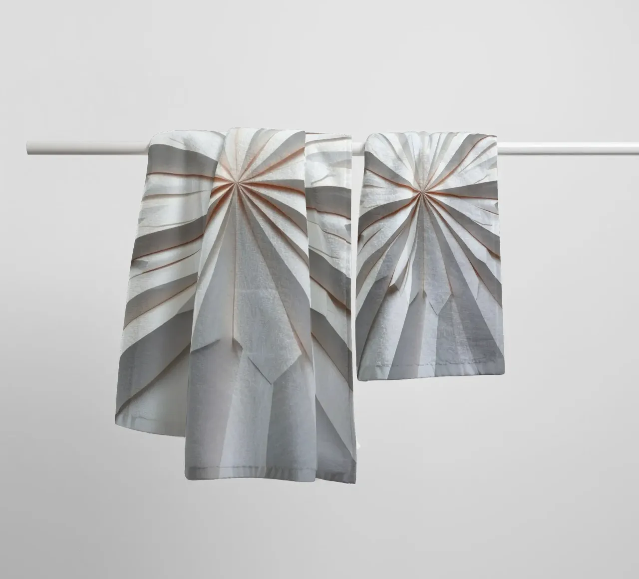 wit papieren ontwerp dat uitstraalt vanuit het midden badhanddoek van DesignDoodle
