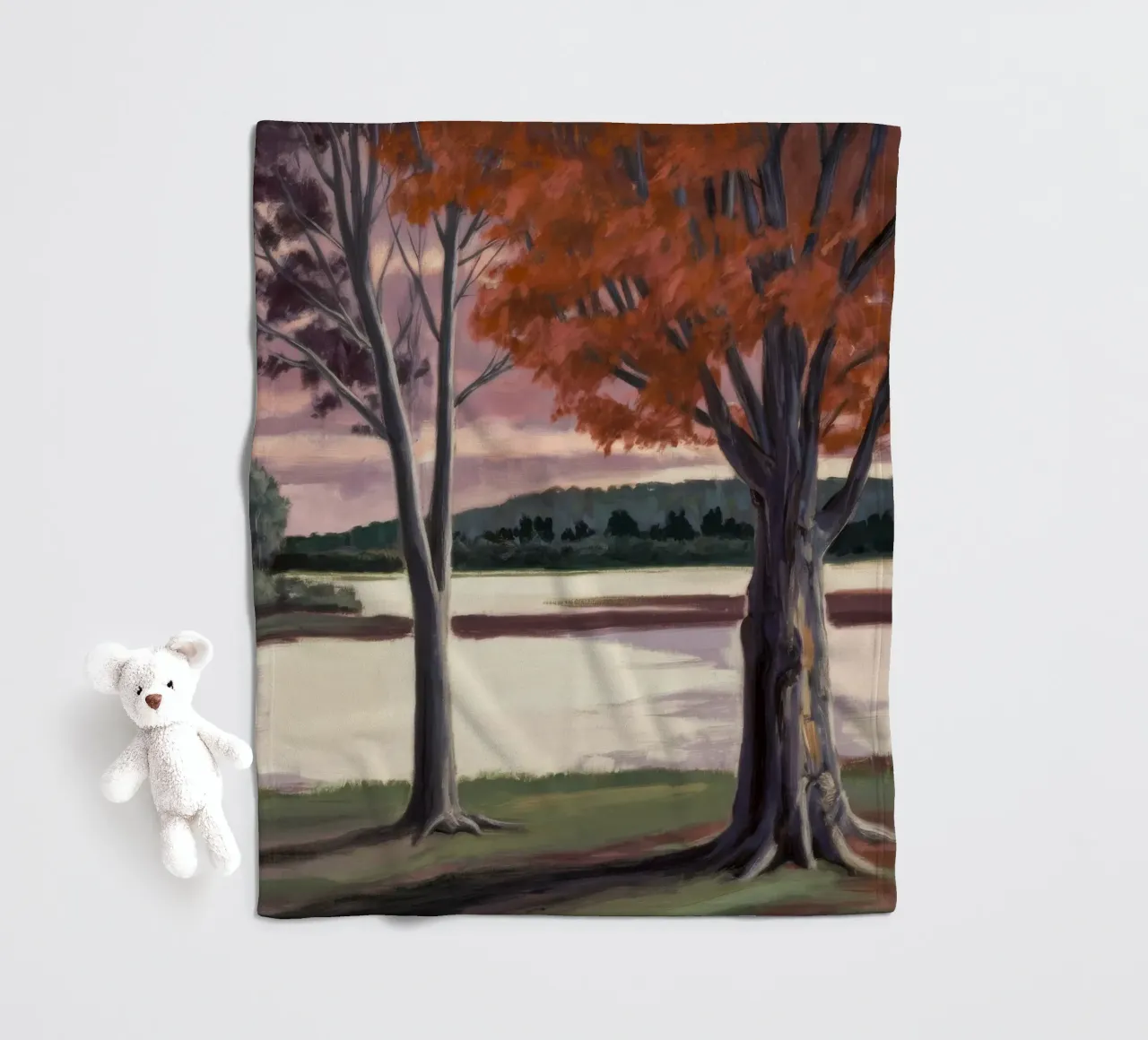 Foresta crepuscolare Hush coperta in pile da Obisidian Brush