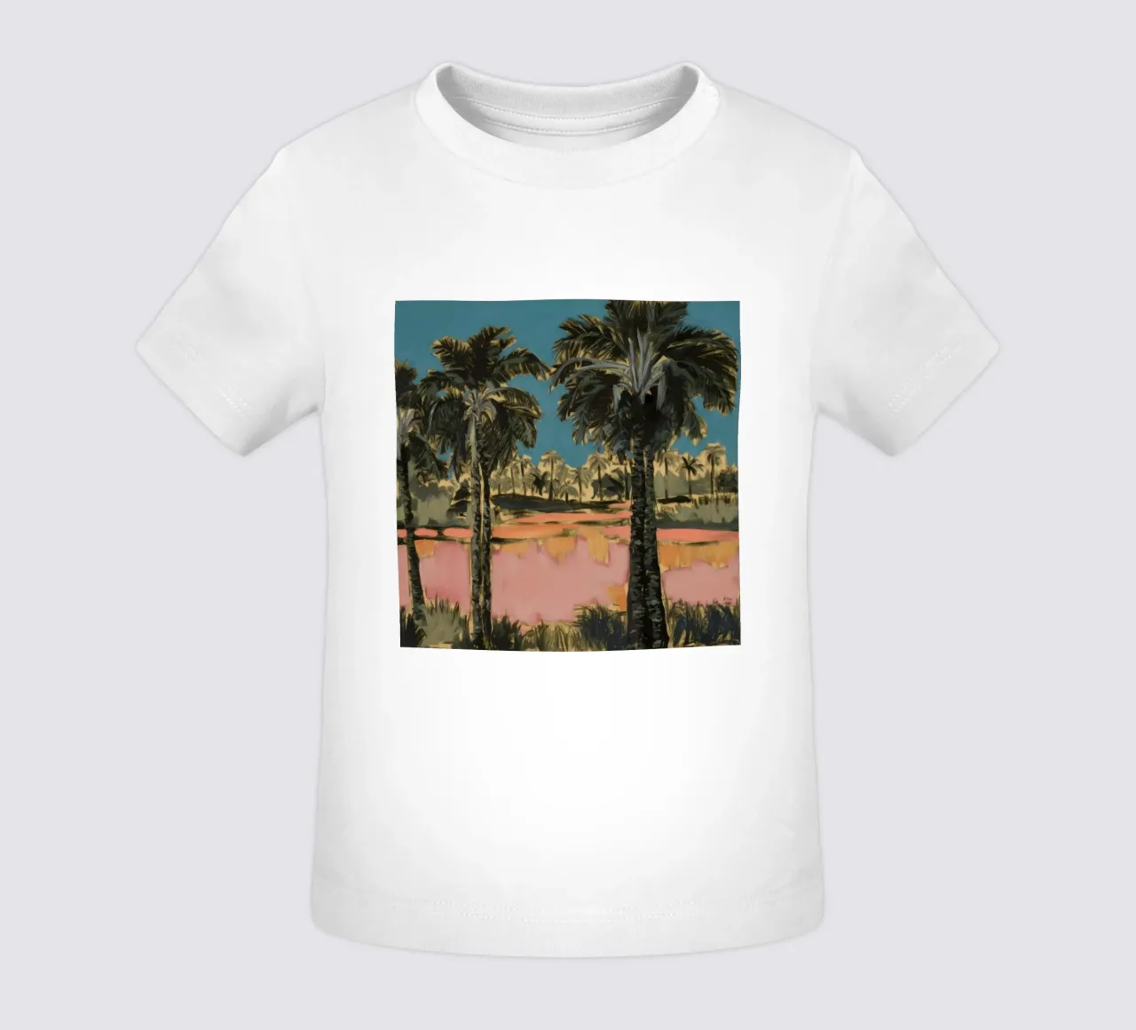 Palm Field Dusk baby t-shirt by Obisidian Brush