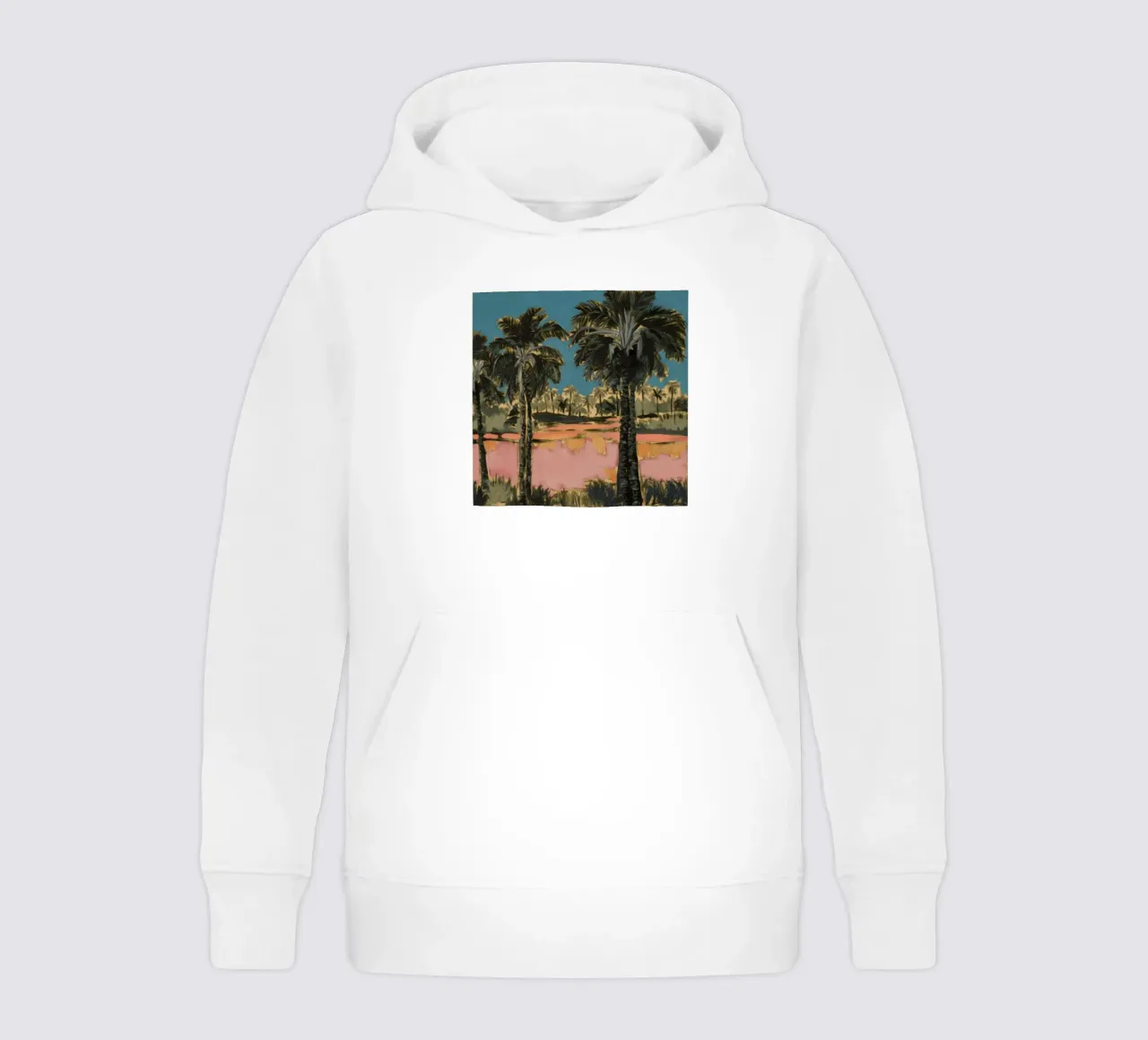 Palm Field Dusk kids hoodie by Obisidian Brush