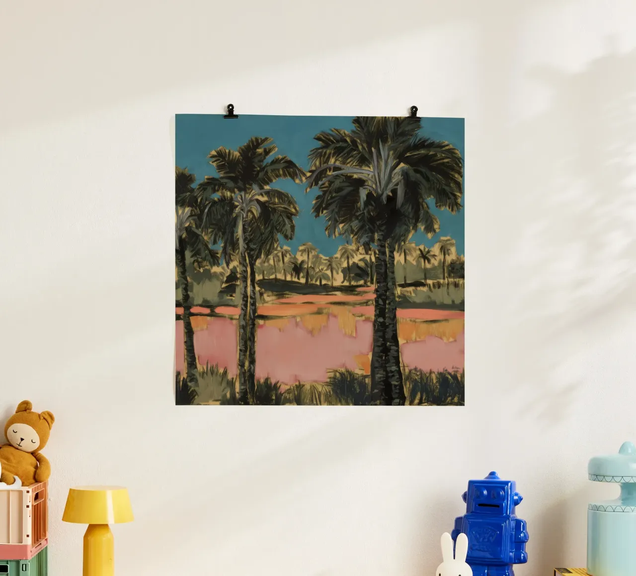Palm Field Dusk poster by Obisidian Brush