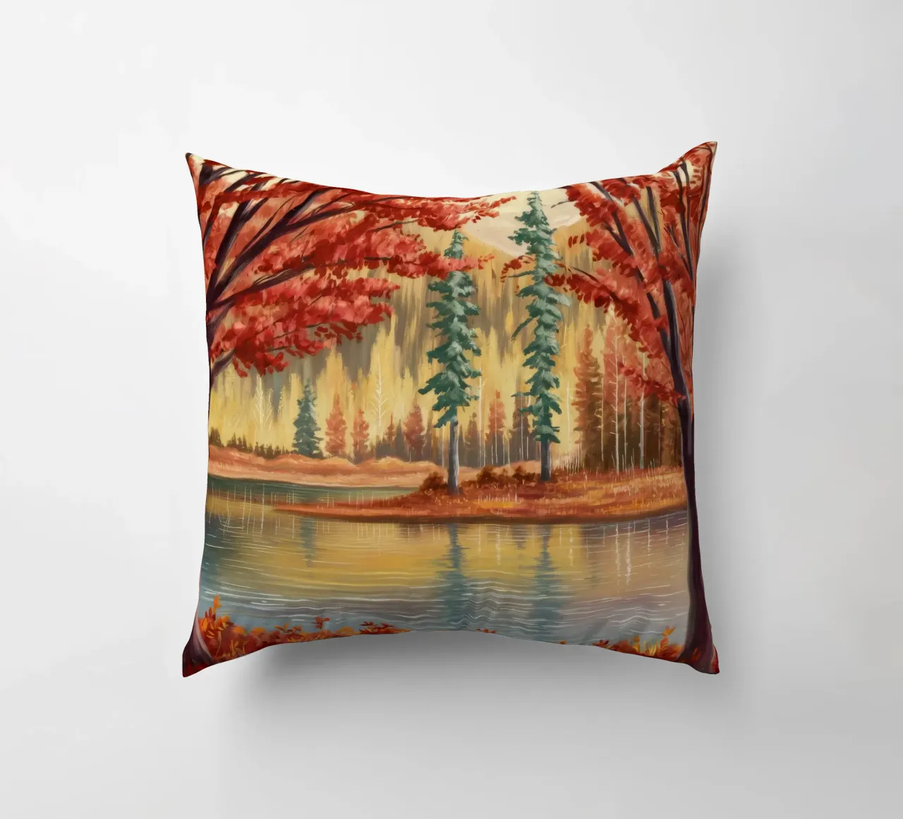 Riflessione autunnale Calma cuscino da Obisidian Brush
