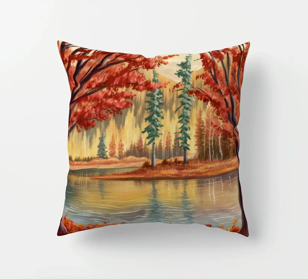 Riflessione autunnale Calma cuscino da Obisidian Brush
