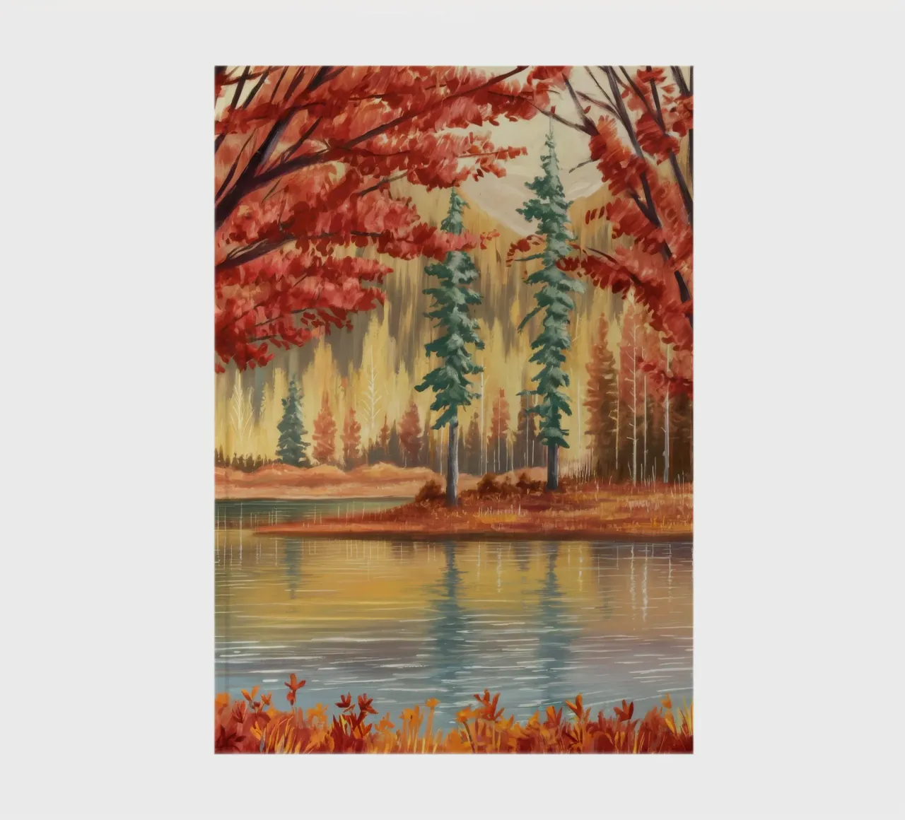 Autumn Reflection Calm notebook by Obisidian Brush