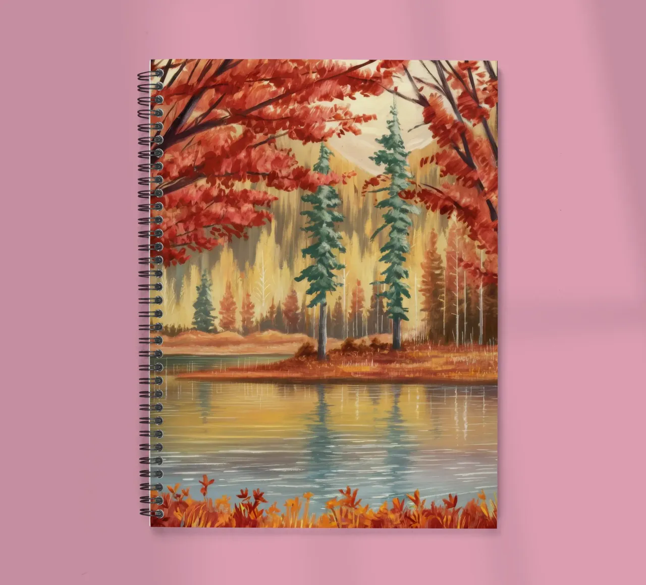 Autumn Reflection Calm spiral notebook by Obisidian Brush