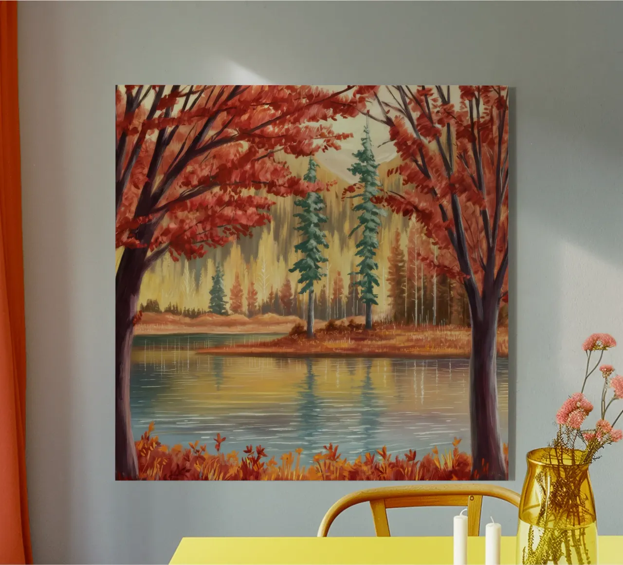 Riflessione autunnale Calma plexiglass da Obisidian Brush