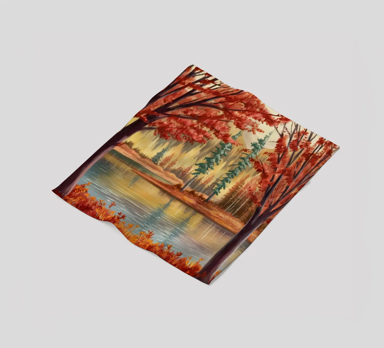 Riflessione autunnale Calma coperta in pile da Obisidian Brush
