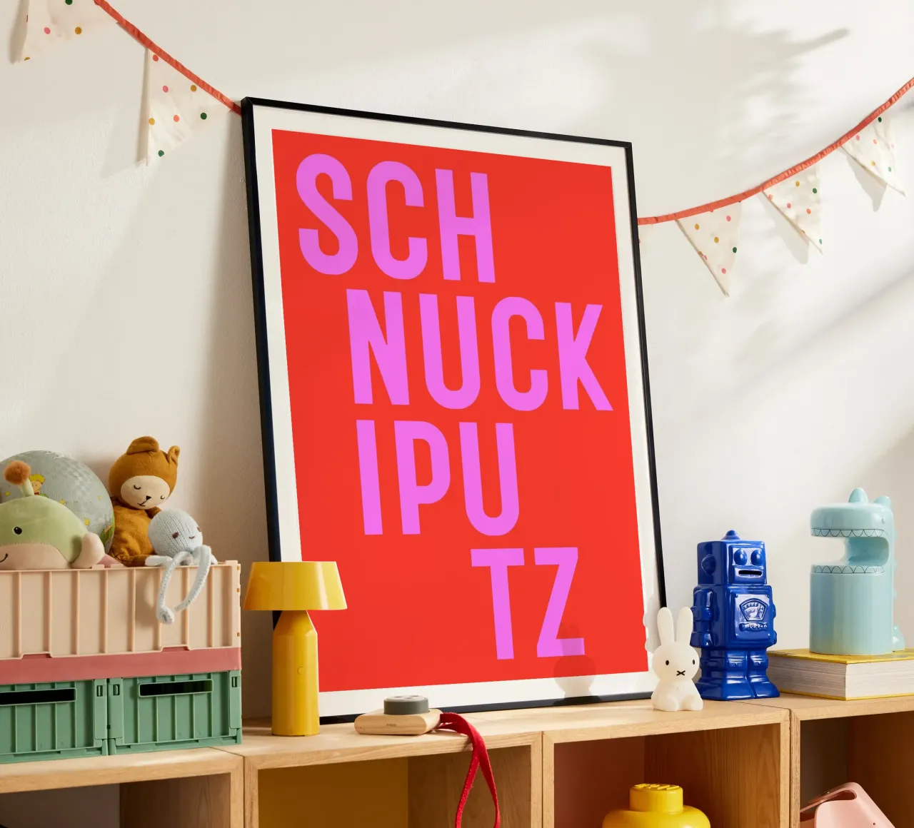 Schnuckiputz - viele Farben poster con telaio in plastica da Ohkimiko