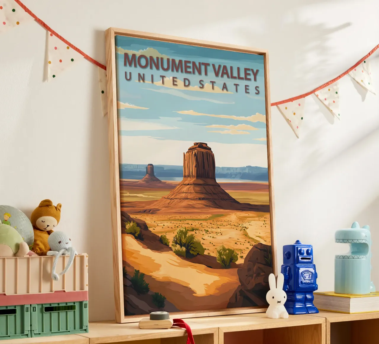 Monument Valley, Stati Uniti tela con Cornice a cassetta da Wanderlust Vibes