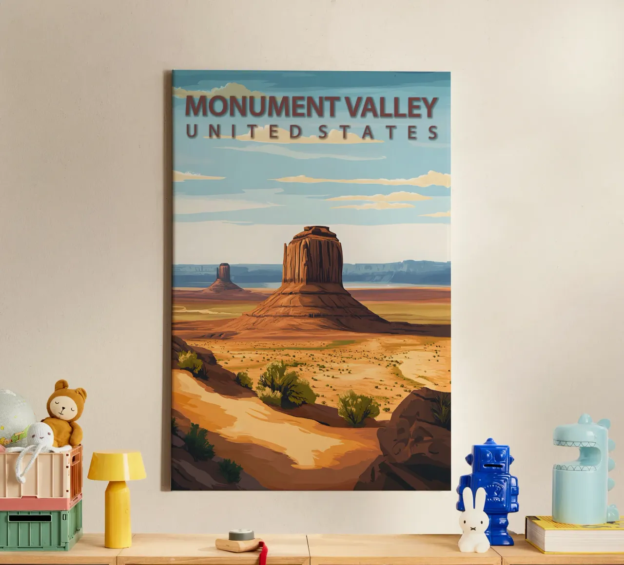 Monument Valley, Stati Uniti tela con Cornice a cassetta da Wanderlust Vibes