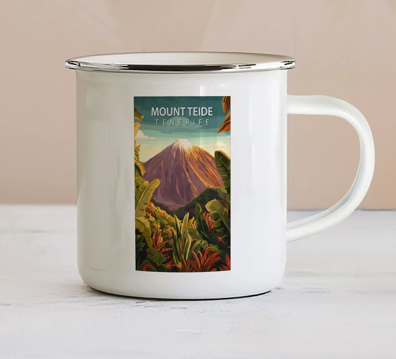 Monte Teide, Tenerife tazza in smalto da Wanderlust Vibes
