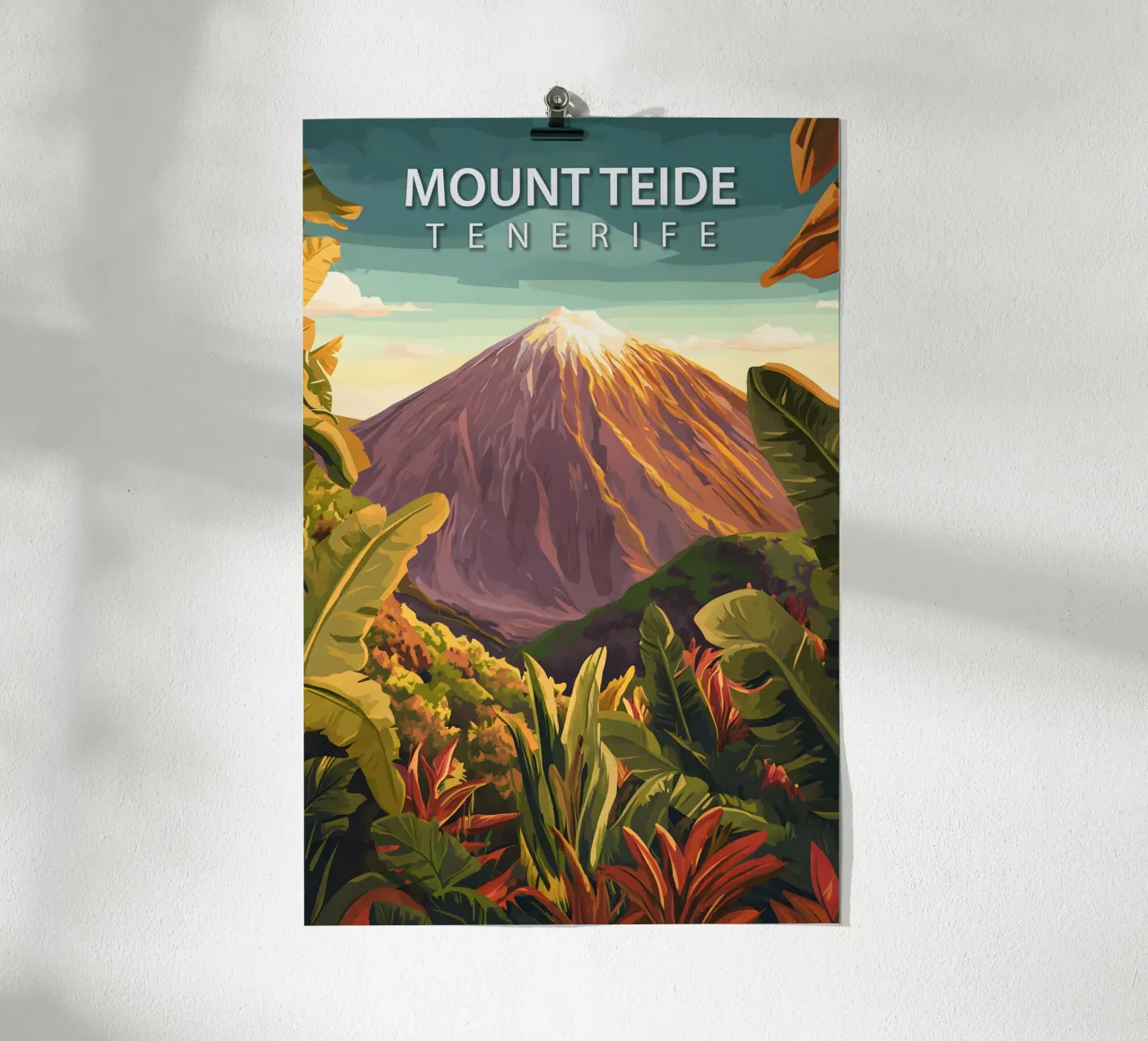Monte Teide, Tenerife poster con telaio in legno da Wanderlust Vibes