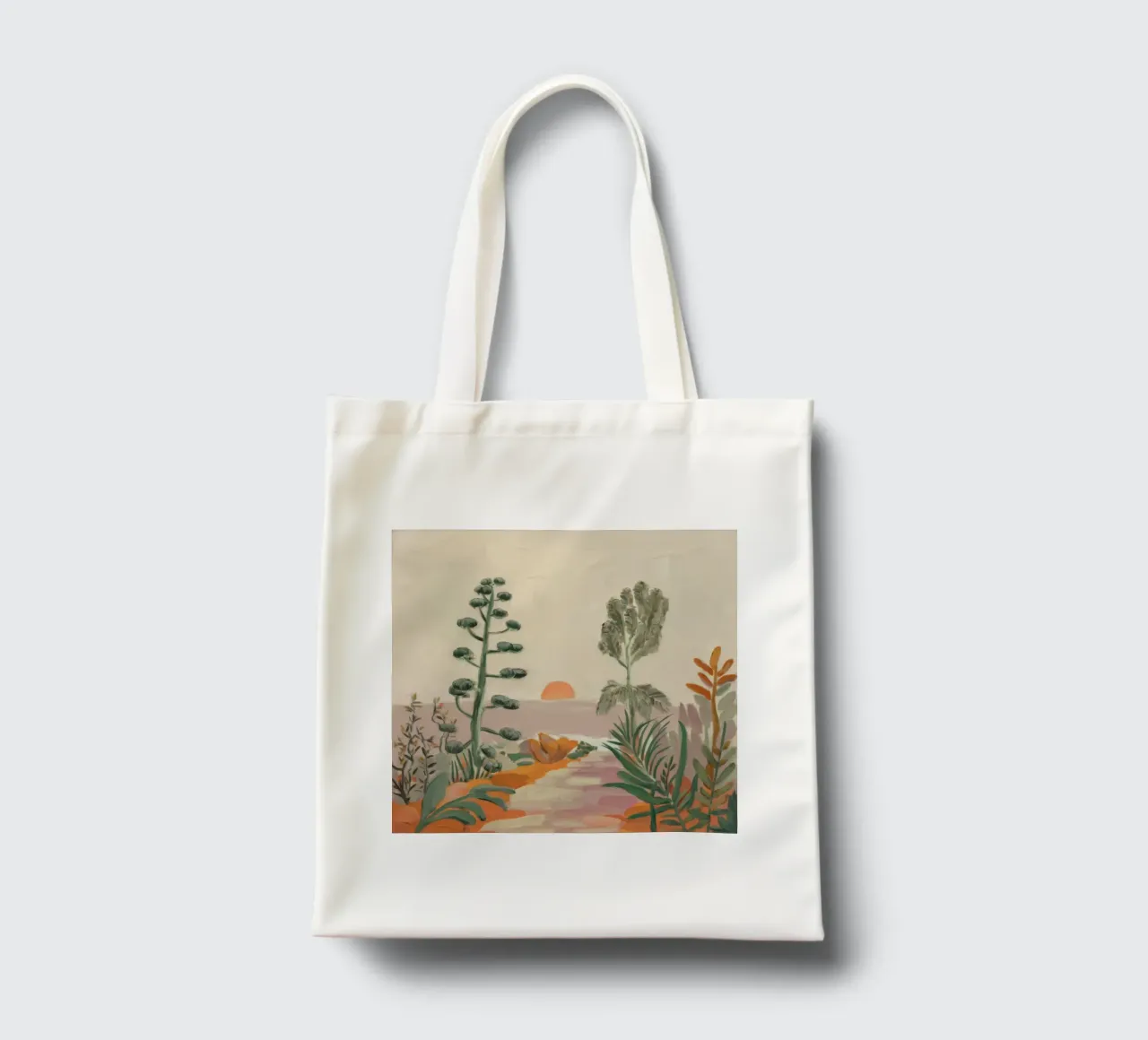 Sentiero botanico del tramonto borsa in juta da Obisidian Brush