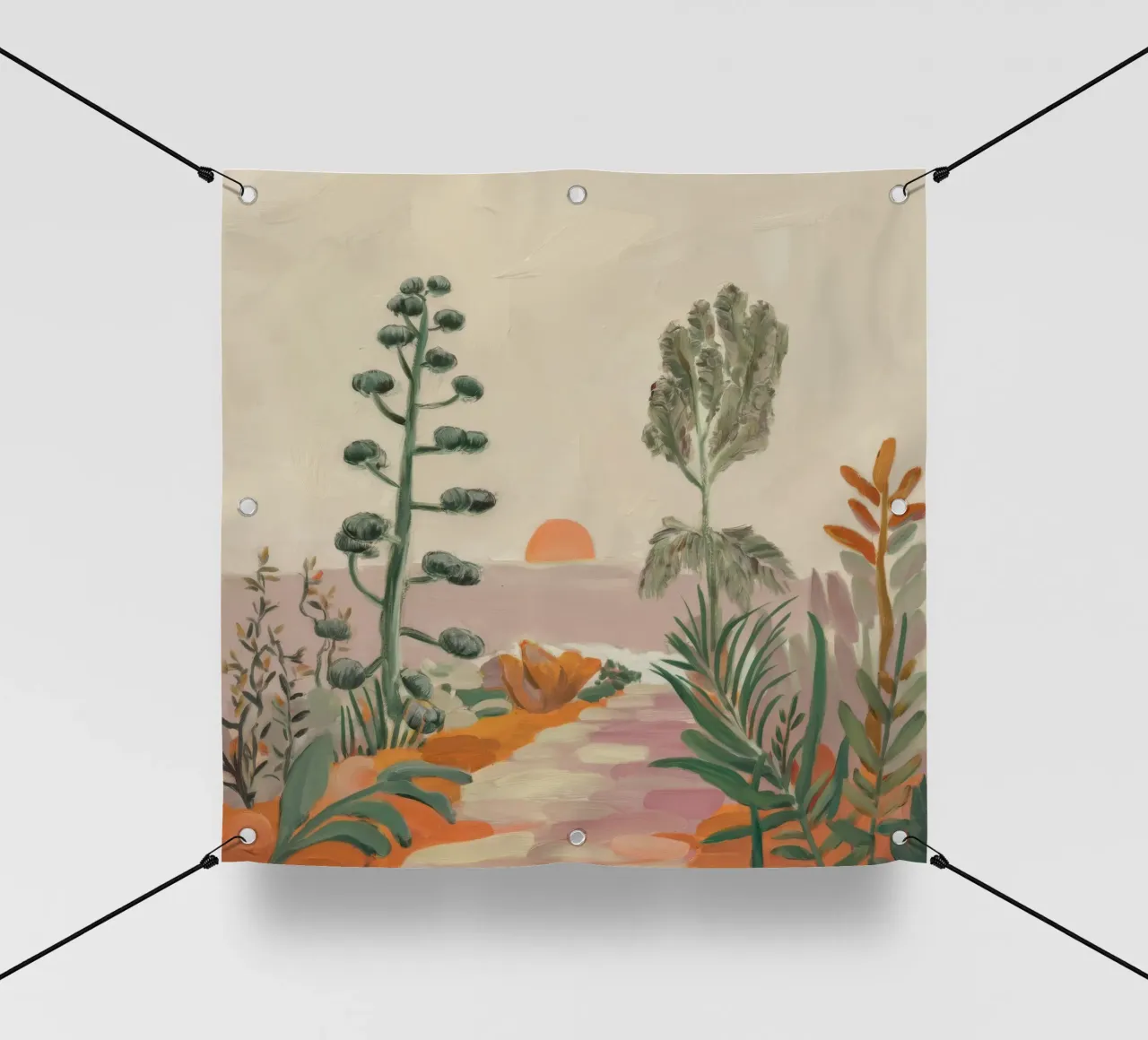 Sentiero botanico del tramonto telo in pvc da Obisidian Brush