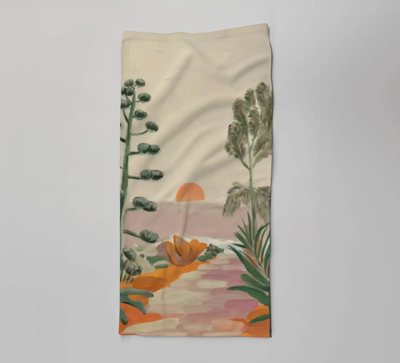 Sentiero botanico del tramonto asciugamano da bagno da Obisidian Brush