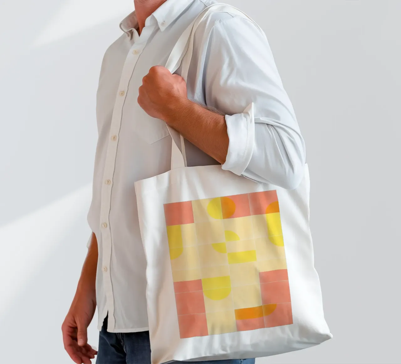 Retro Tiles 01 borsa in juta da designdn