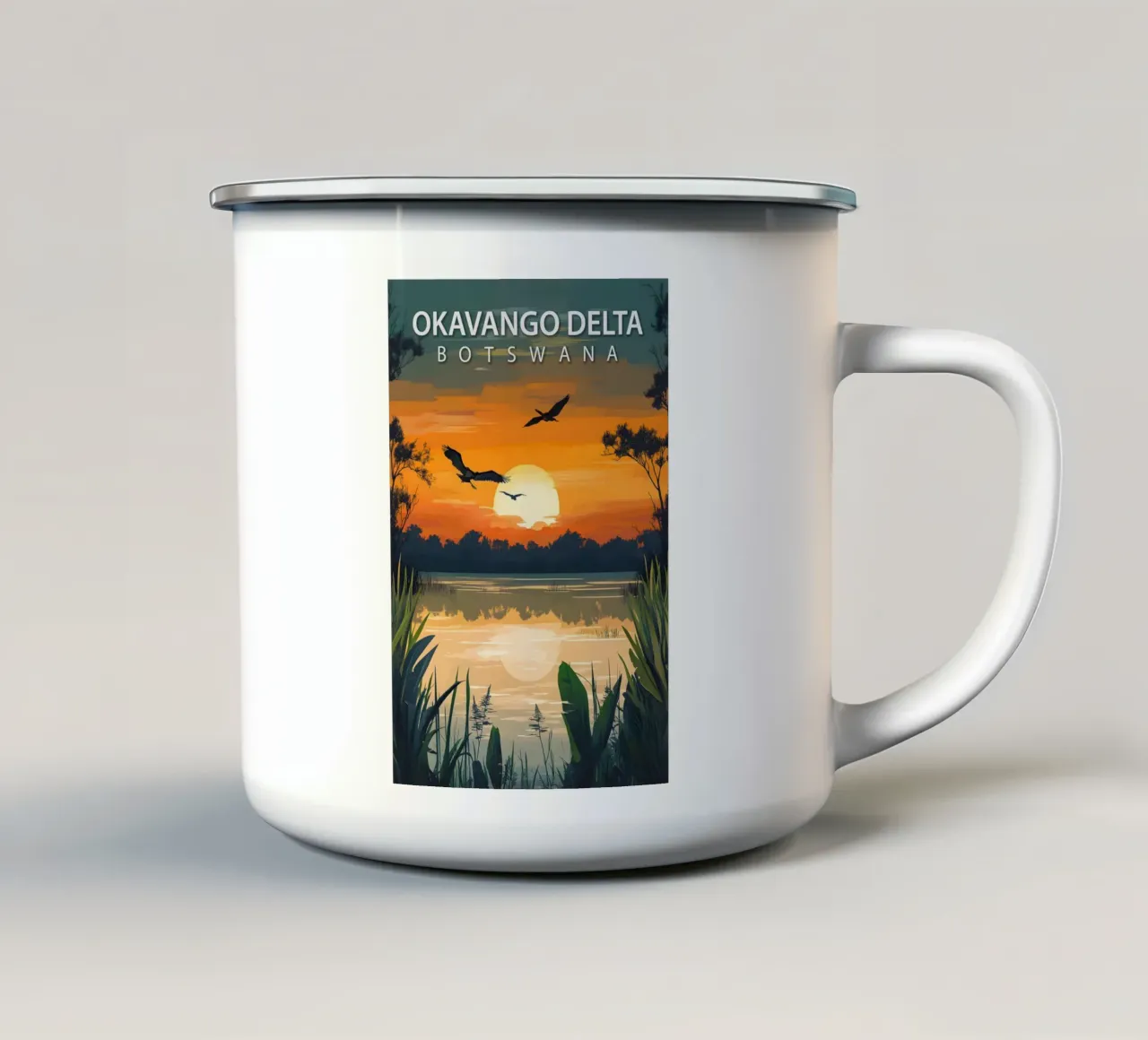 Delta dell'Okavango, Botswana tazza in smalto da Wanderlust Vibes